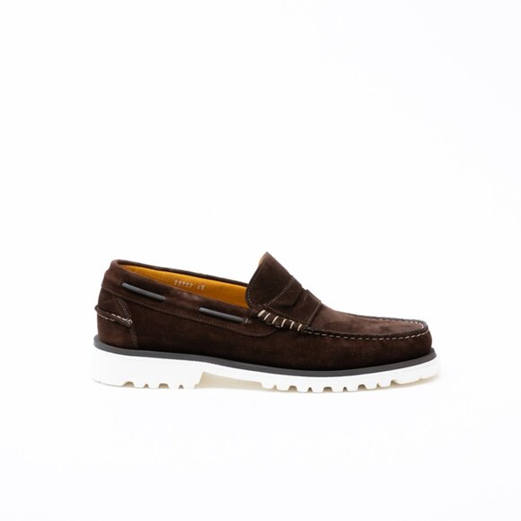New 100% Italian Made Men Suede Loafers, Snello Marrone, Brown - Picture 1 of 4